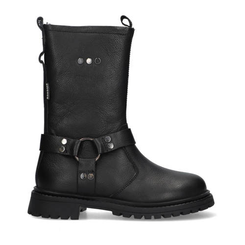 Braqeez Mave Miles leren bikerboots zwart afbeelding