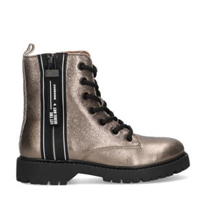 Belle leren veterboots brons