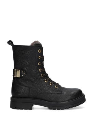 Leah Leap gevoerde leren veterboots zwart