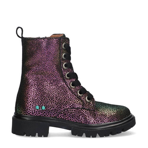 BunniesJR Saar Sterk leren veterboots paars afbeelding