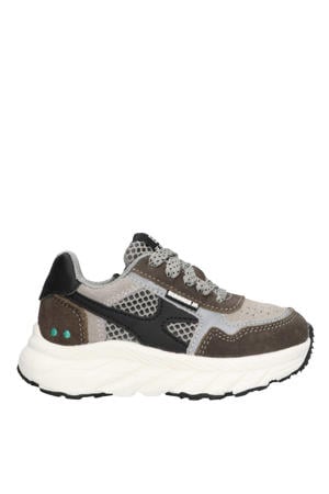 chunky suède sneakers grijs/zwart