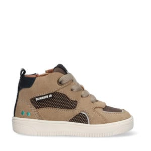 Moos Mellow leren sneakers taupe