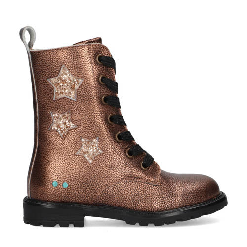 BunniesJR Hailee Happy leren veterboots rosé afbeelding