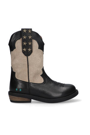 Romee Rodeo leren cowboylaarzen zwart/beige