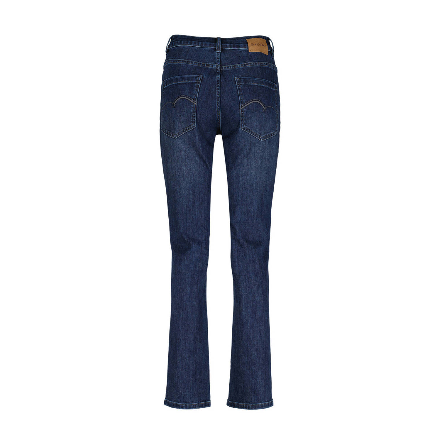 Red Button high waist straight leg jeans dark blue denim
