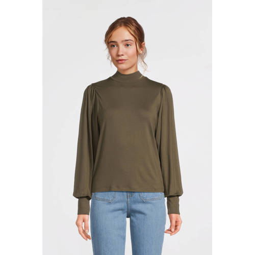 Ruby top met col khaki afbeelding