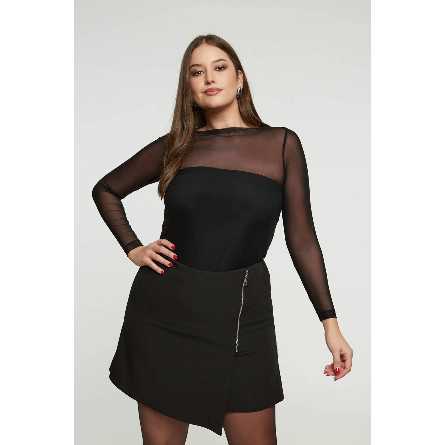 Mat Fashion top zwart