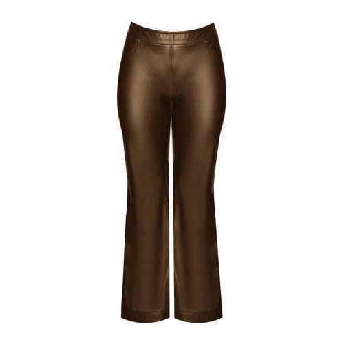 Mat Fashion flared regular waist broek brons afbeelding