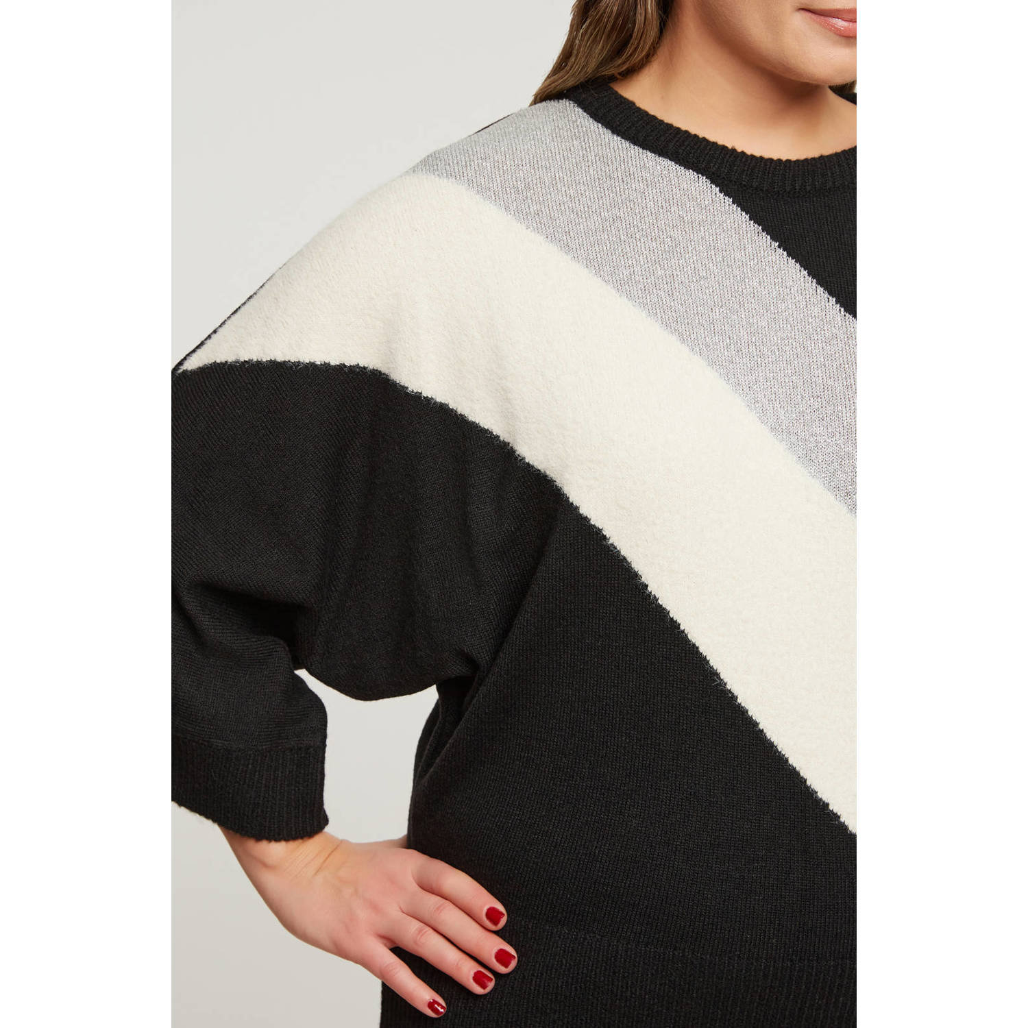 Mat Fashion gebreide trui zwart