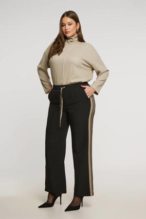 flared regular waist broek zwart