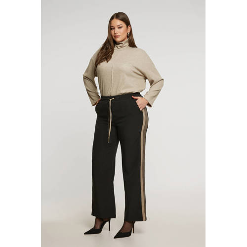 Mat Fashion flared regular waist broek zwart afbeelding