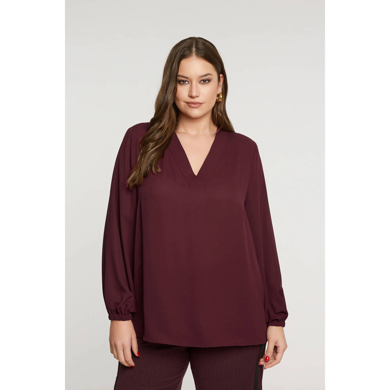 Mat Fashion top donkerrood