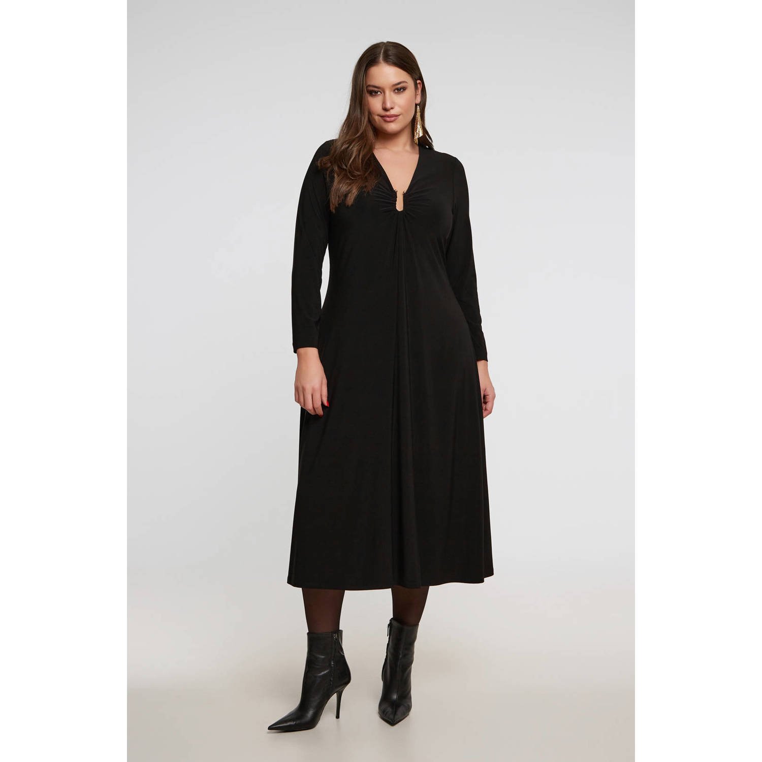 Mat Fashion midi jurk zwart