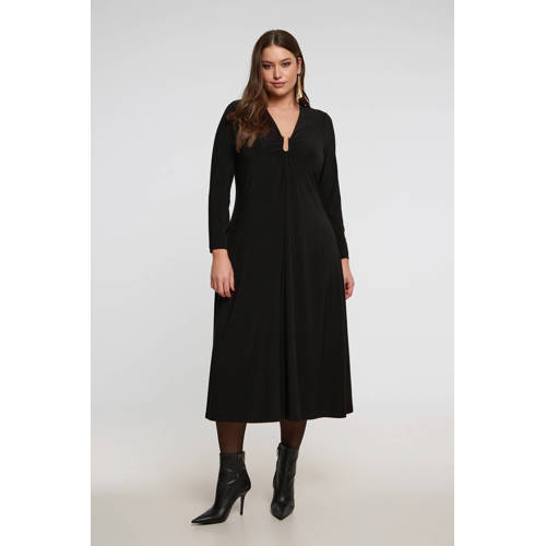 Mat Fashion midi jurk zwart afbeelding