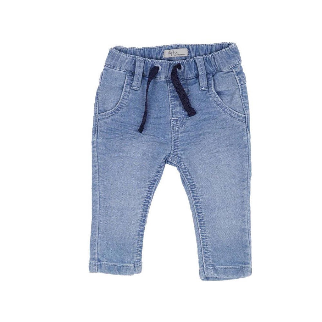 Blauwe jongens en meisjes Riffle Amsterdam regular waist regular fit jeans van denim met effen