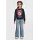 Me & My Monkey waffle longsleeve Isabella donkerblauw