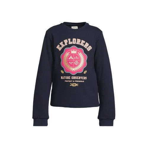 Me & My Monkey waffle longsleeve Isabella donkerblauw afbeelding