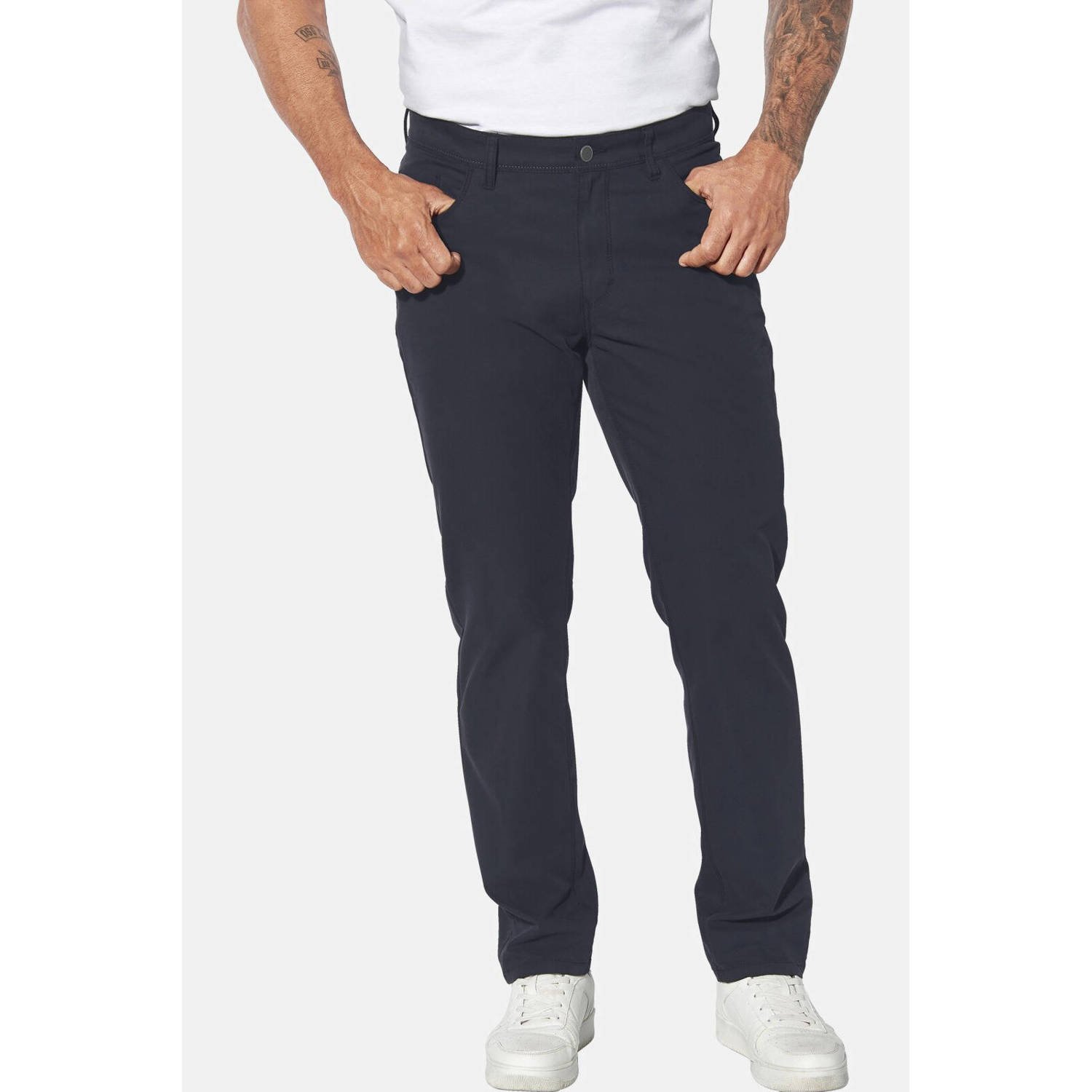 Jan Vanderstorm +FIT Collectie loose fit broek WILDAN Plus Size donkerblauw