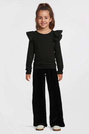longsleeve met ruches zwart