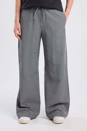 wide leg high waist broek zwart