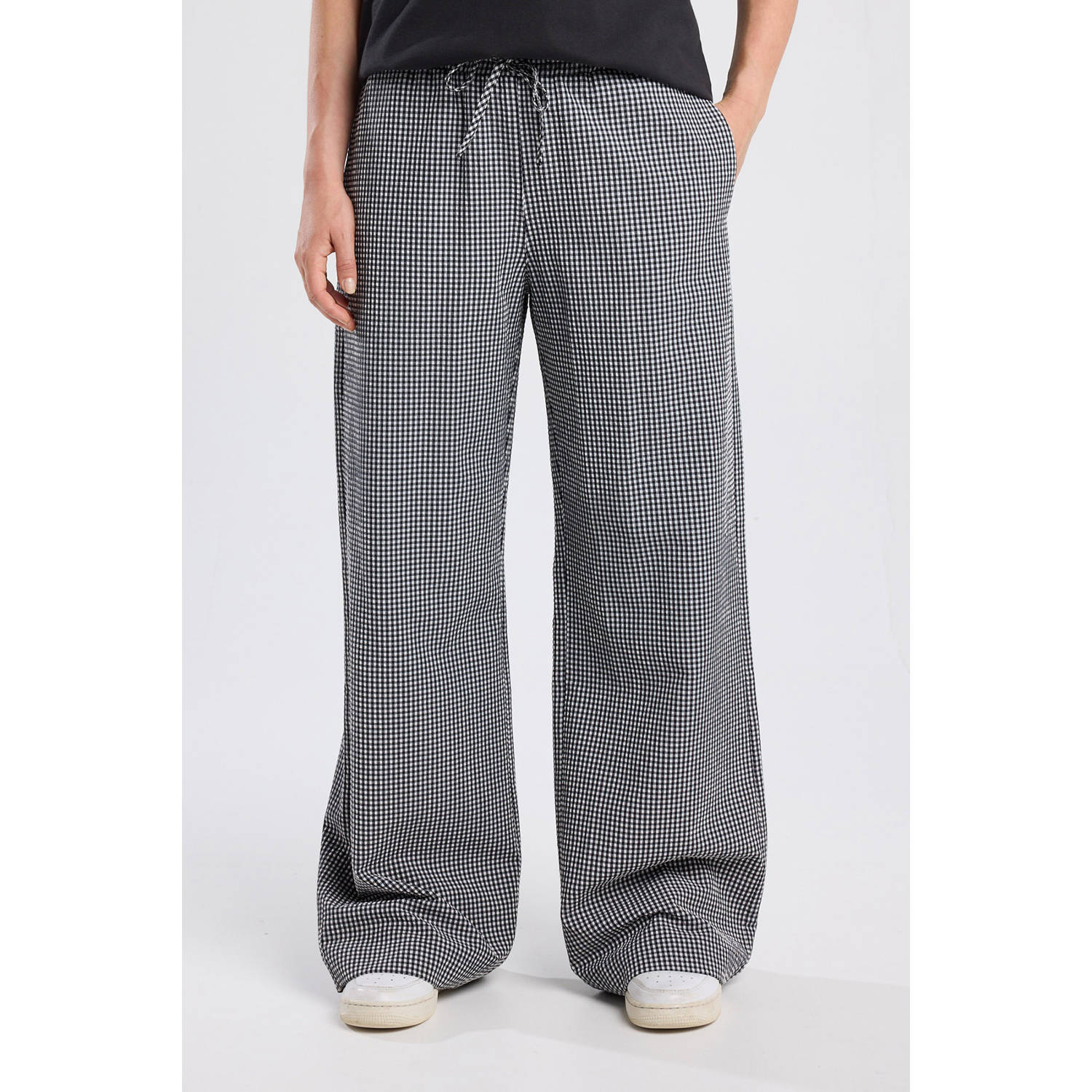 America Today wide leg high waist broek zwart