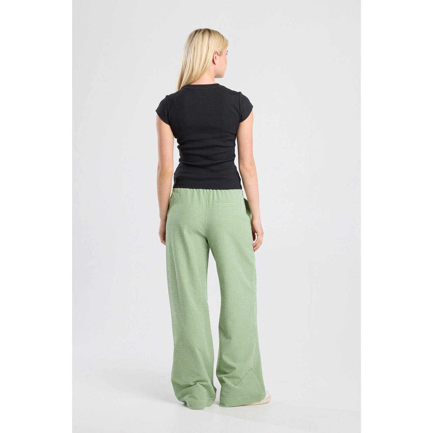 America Today wide leg high waist broek groen