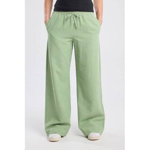 America Today wide leg high waist broek groen afbeelding