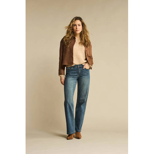 Red Button high waist flared jeans dark blue denim afbeelding