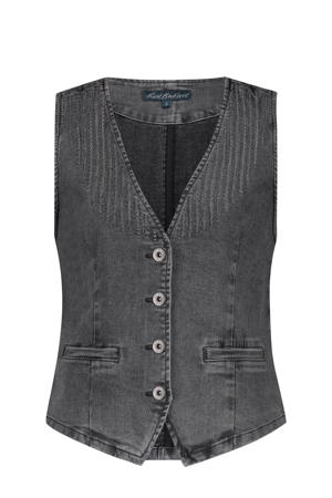 denim gilet grey denim gebreid