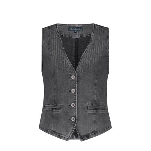 Red Button denim gilet grey denim gebreid afbeelding
