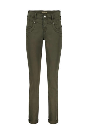 high waist skinny jeans donkergroen