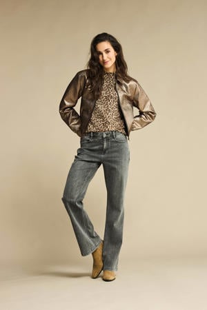 high waist flared jeans grey denim