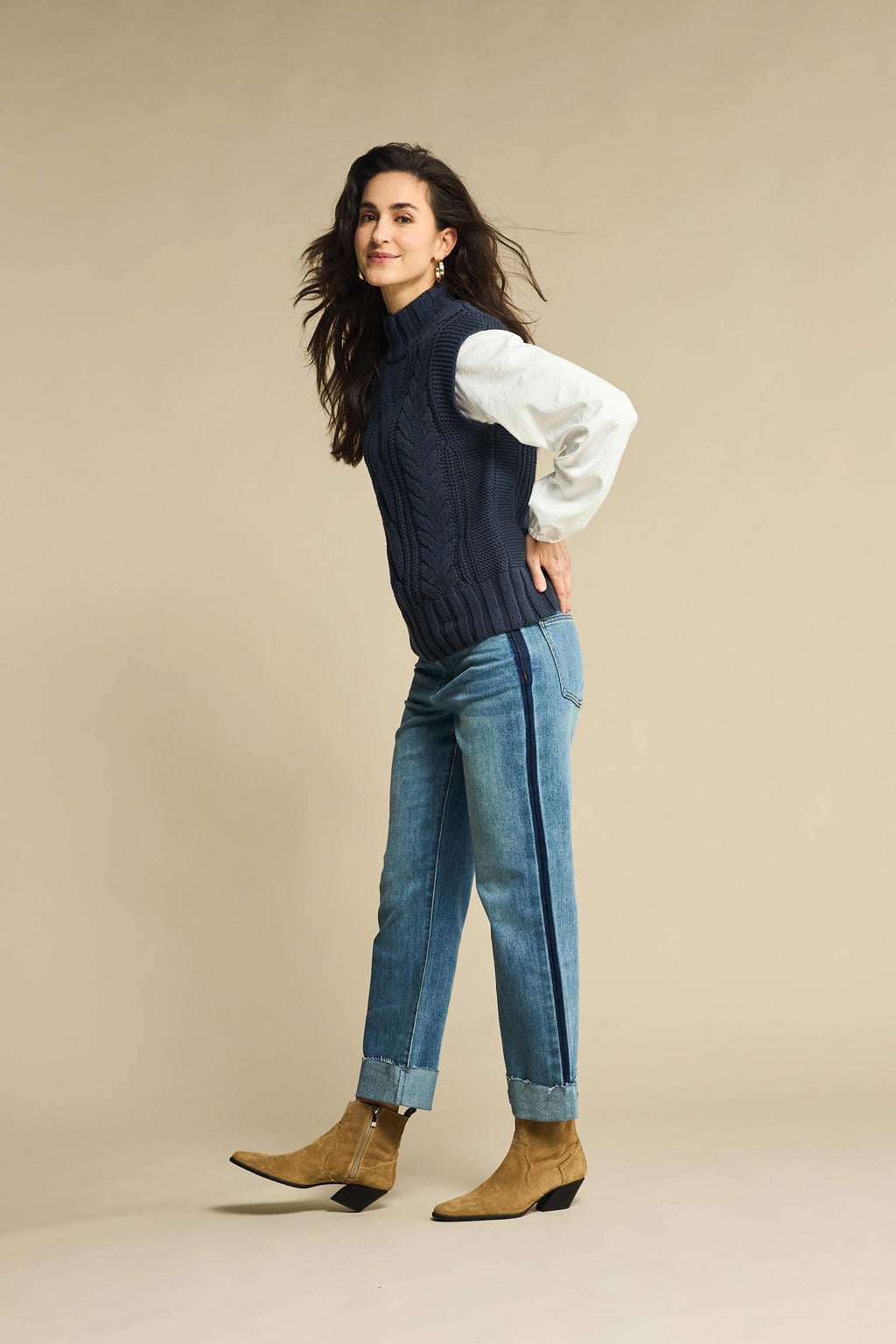 Red Button high waist regular fit jeans medium blue denim