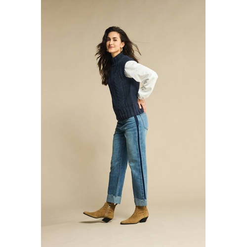 Red Button high waist regular fit jeans medium blue denim afbeelding