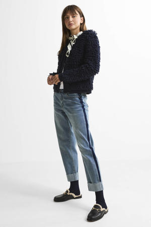high waist regular fit jeans medium blue denim