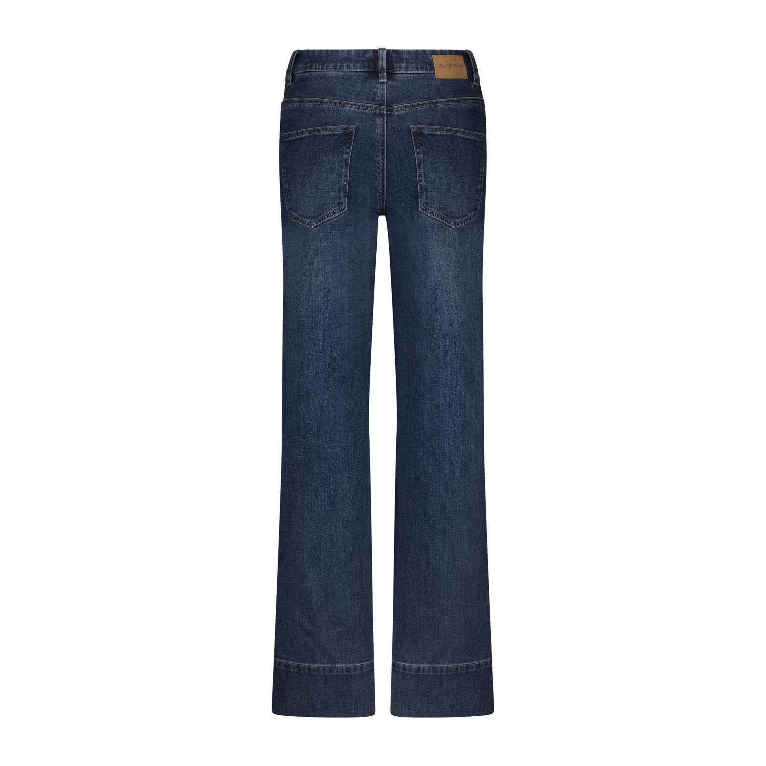 Red Button high waist straight leg jeans donkerblauw