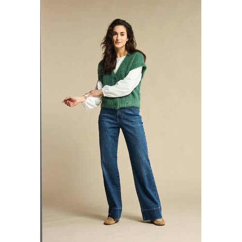 Red Button high waist straight leg jeans donkerblauw afbeelding