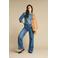 Red Button denim blouse medium blue denim