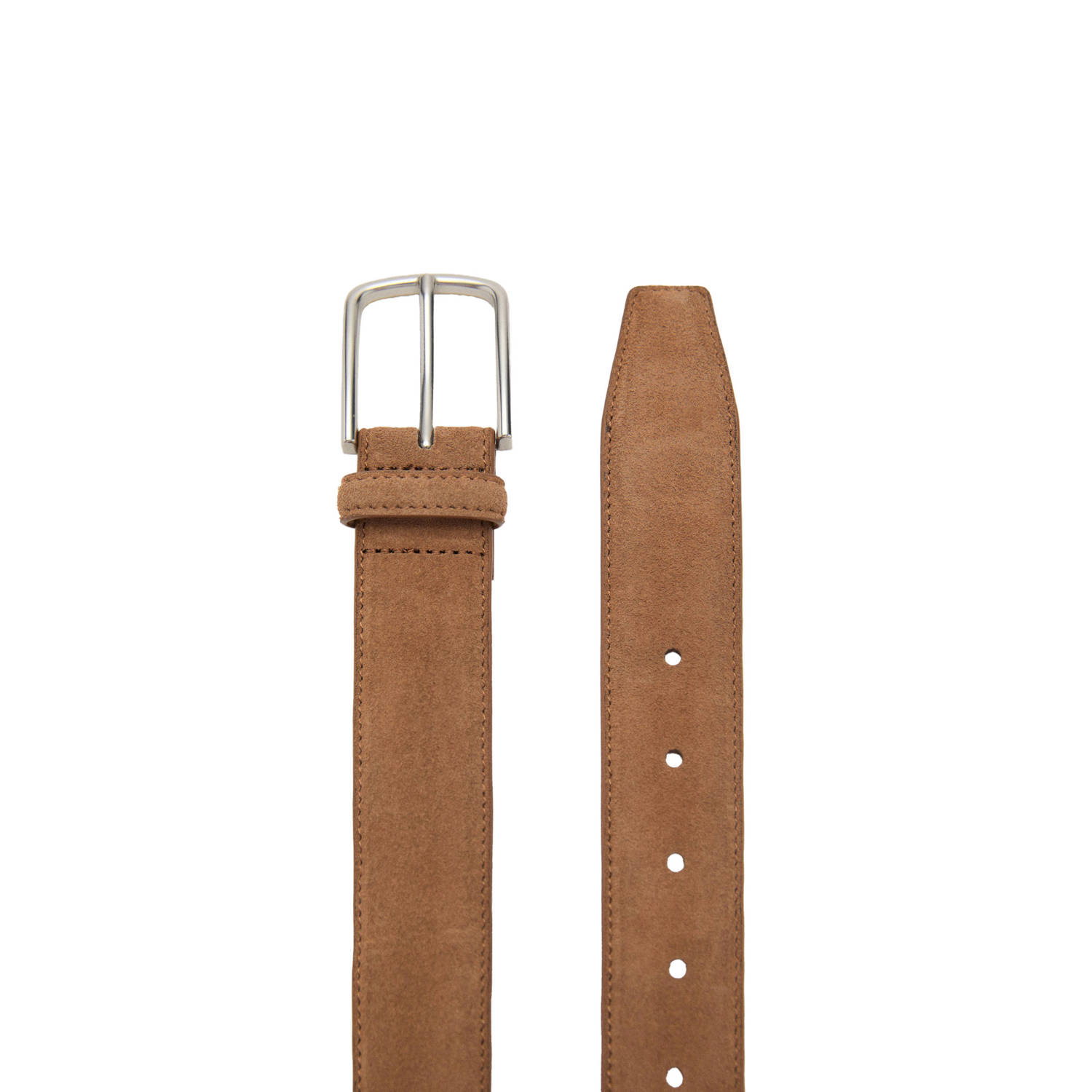 Mango Man suede riem cognac