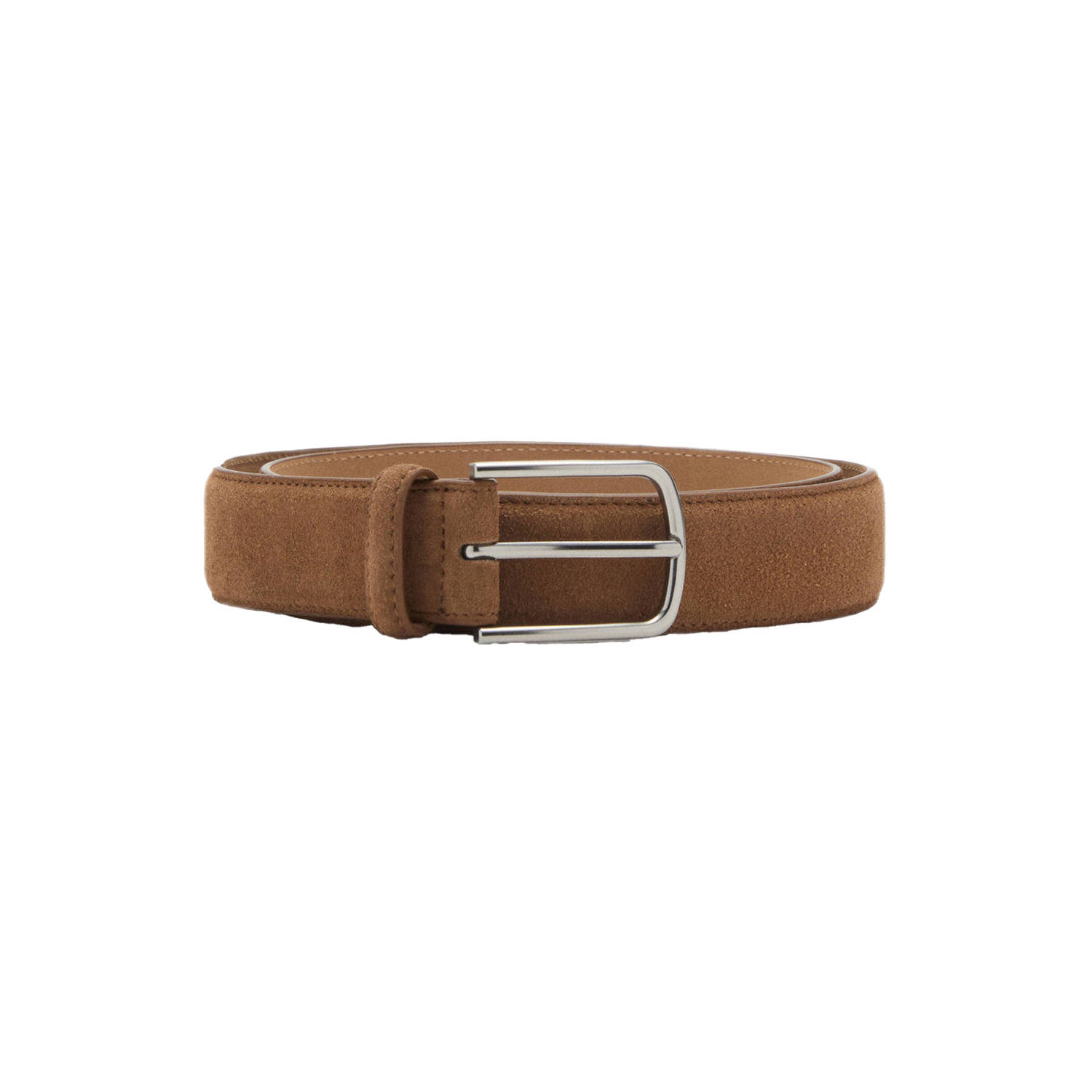 Mango Man suede riem cognac
