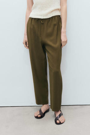 straight regular waist broek kaki