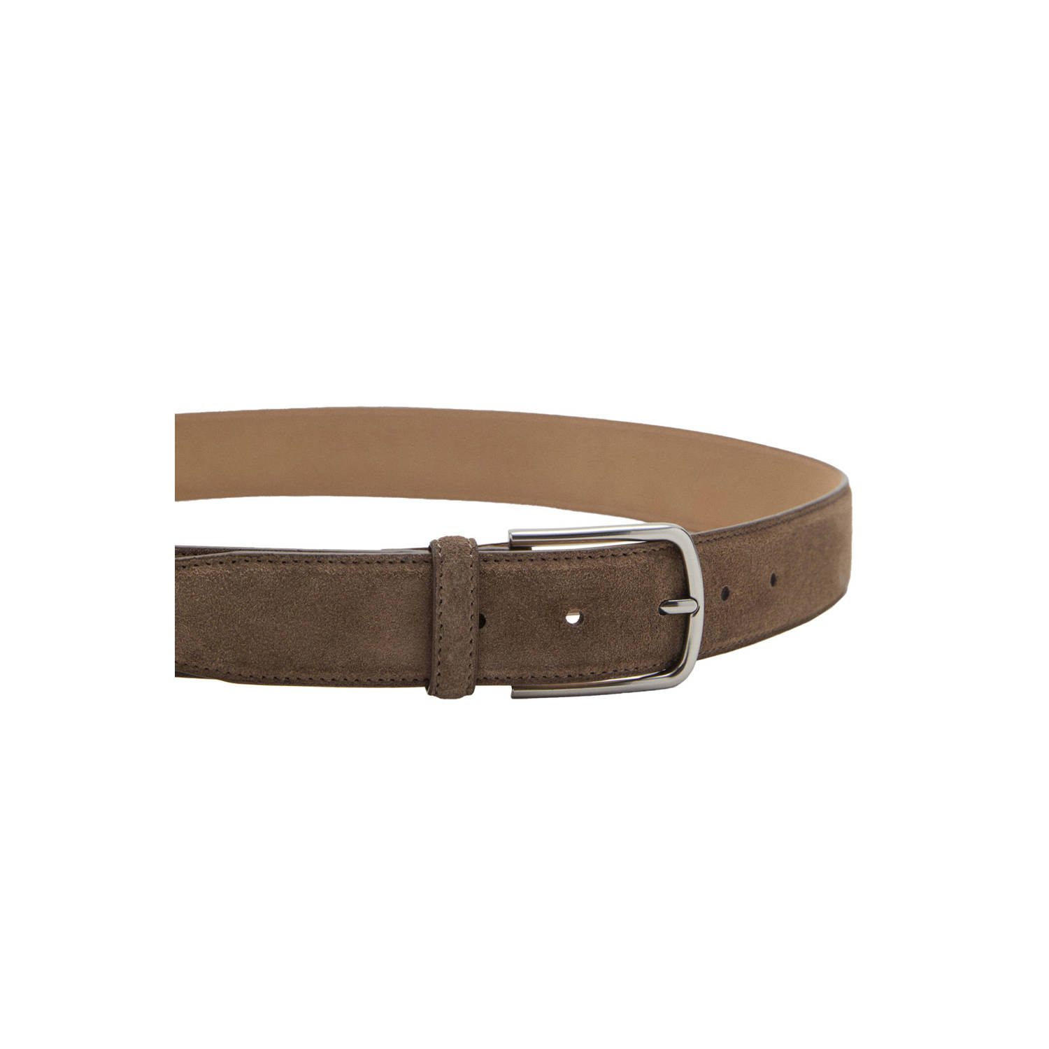Mango Man suede riem bruin
