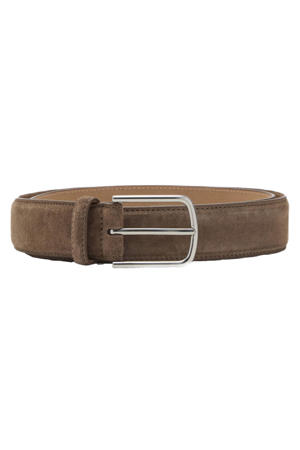 suede riem bruin