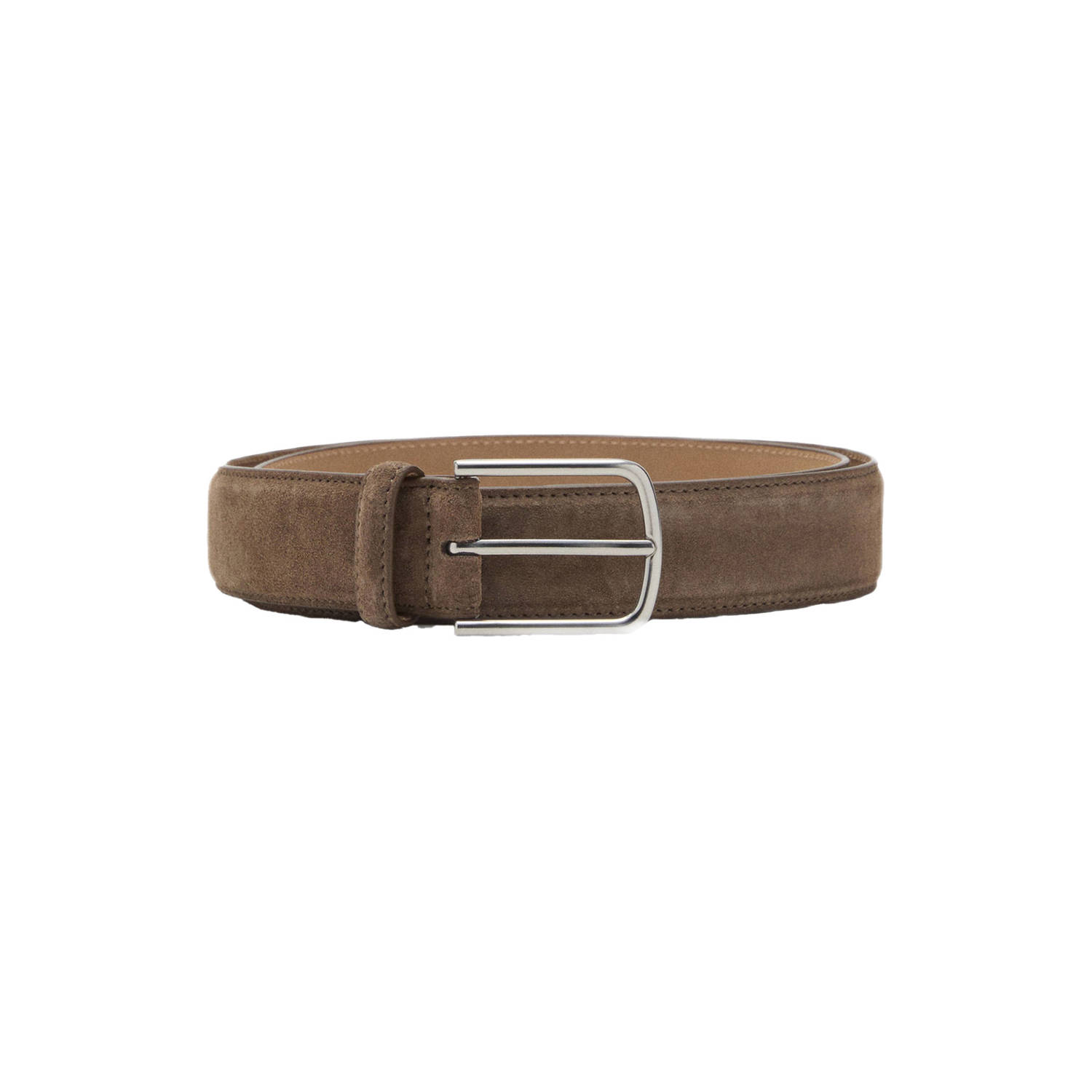 Mango Man suede riem bruin