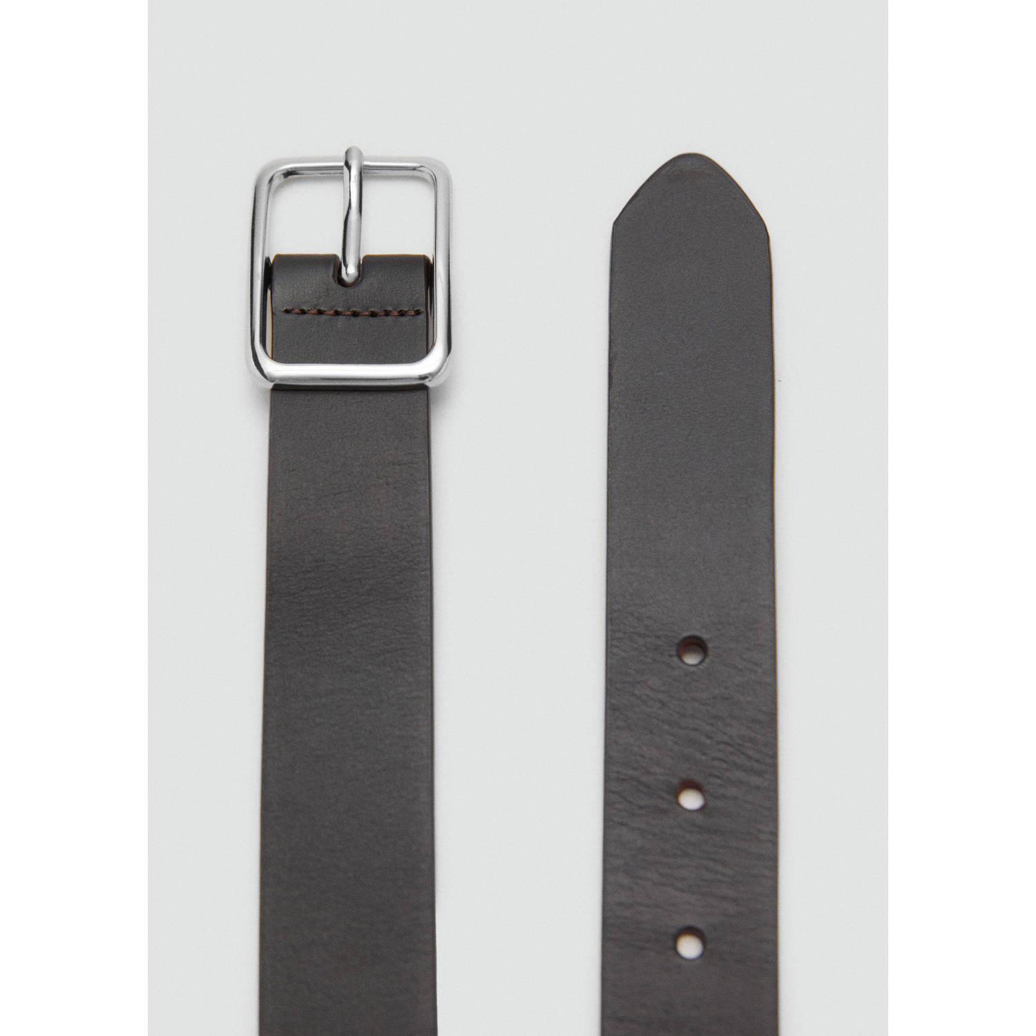 Mango Man leren riem donkerbruin