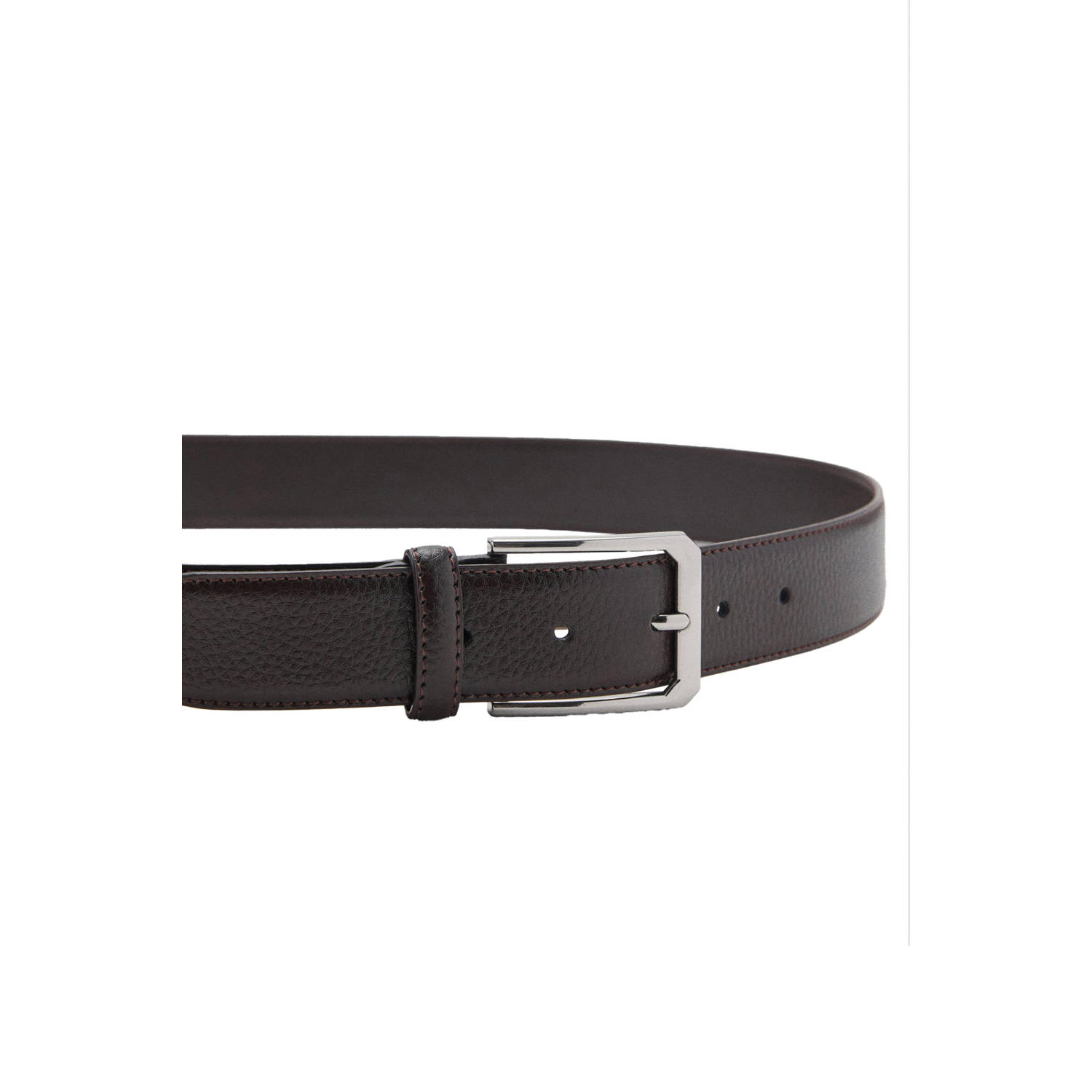 Mango Man leren riem donkerbruin