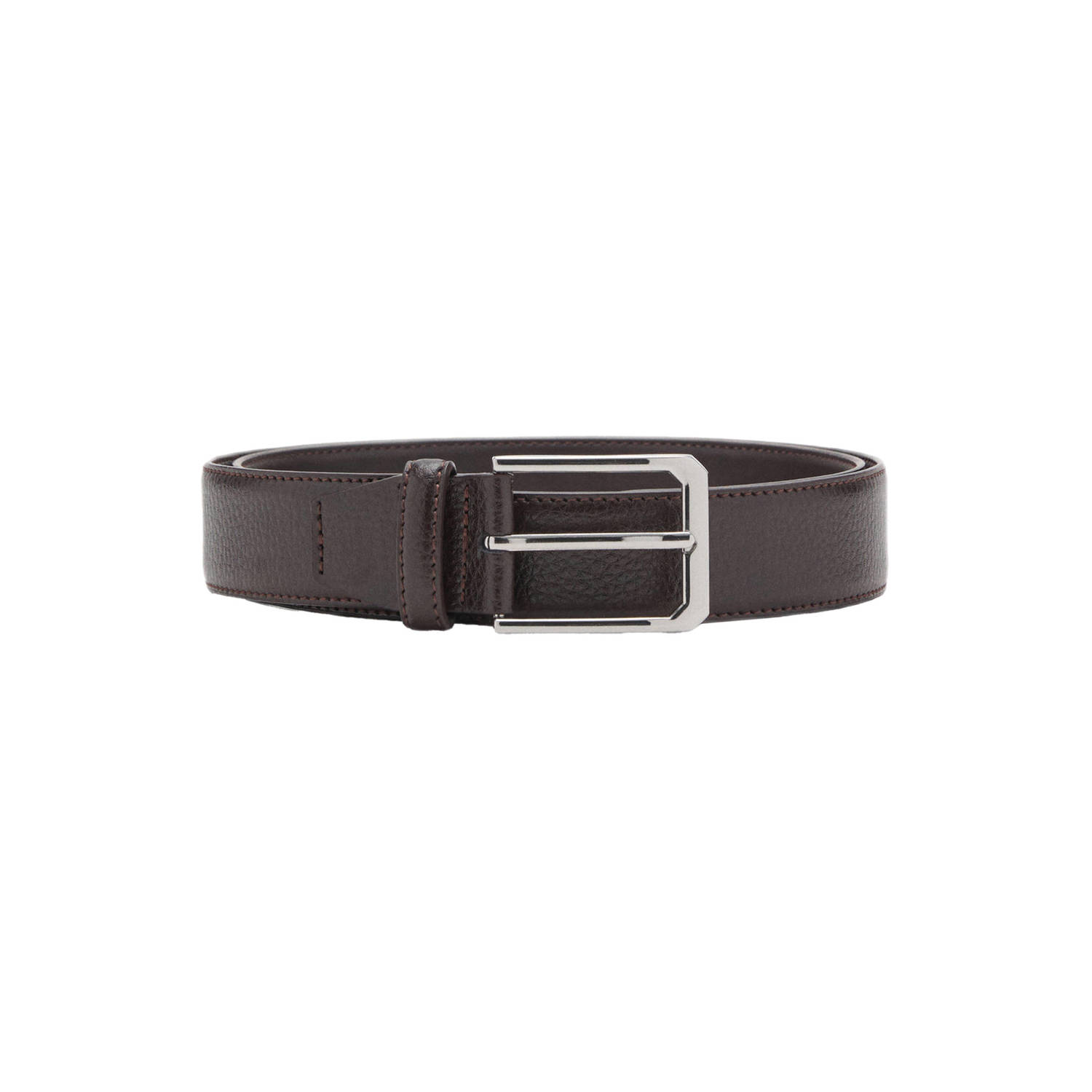 Mango Man leren riem donkerbruin