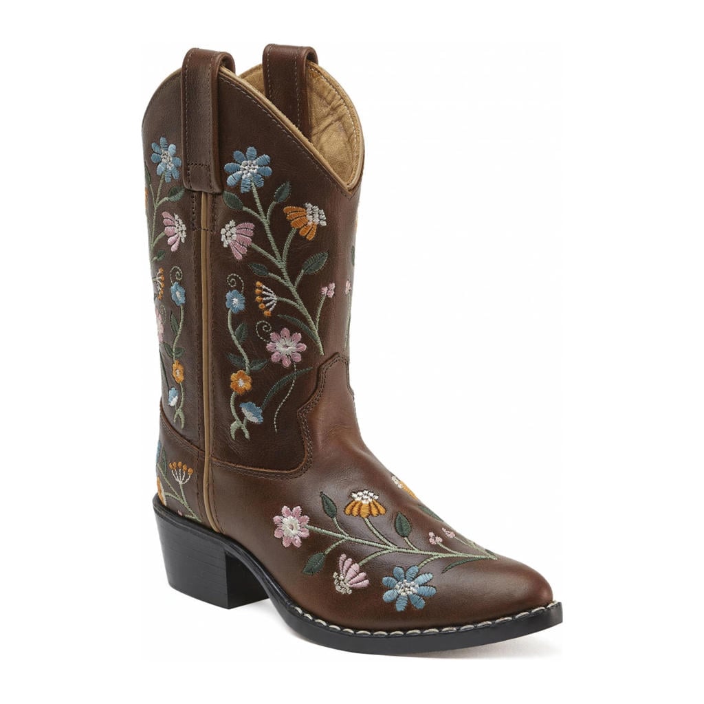 Bruine meisjes Bootstock Bouquet Tiener leren cowboylaarzen