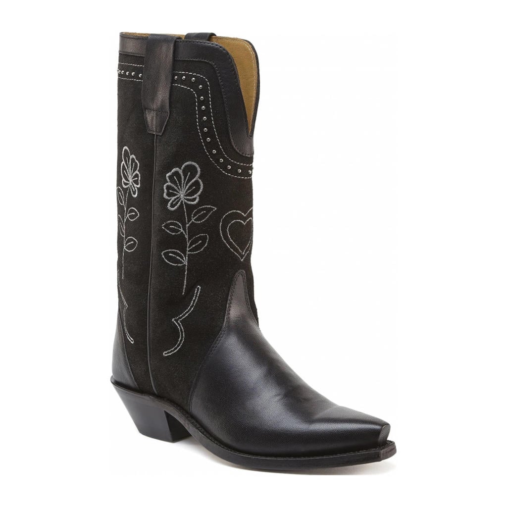 Zwarte dames Bootstock Haily leren cowboylaarzen