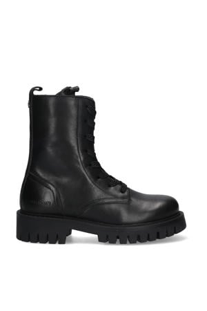 Muraina Messina leren veterboots zwart